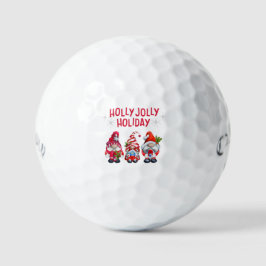 Holly Jolly Holiday Gnomes Whimsical Weihnachten Golfball