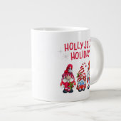 Holly Jolly Holiday Gnomes Whimsical Weihnachten Jumbo-Tasse (Vorderseite Rechts)