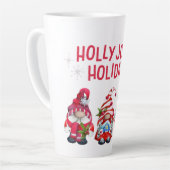 Holly Jolly Holiday Gnomes Whimsical Weihnachten Milchtasse (Linke Ecke)