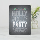 Holly Jolly Holiday Party Einladung (Stehend Vorderseite)