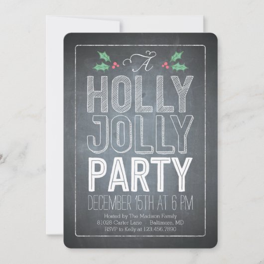 Holly Jolly Holiday Party Einladung (Vorderseite)