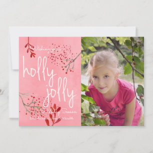 Holly Jolly Holiday Photo Card Feiertagskarte