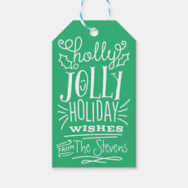 Holly Jolly Holiday wünscht Gift Tag Geschenkanhänger