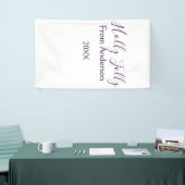 Holly Jolly holidays add name family year purple s Banner (Messeveranstaltung)