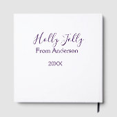 Holly Jolly holidays add name family year purple s Gästebuch (Rückseite)