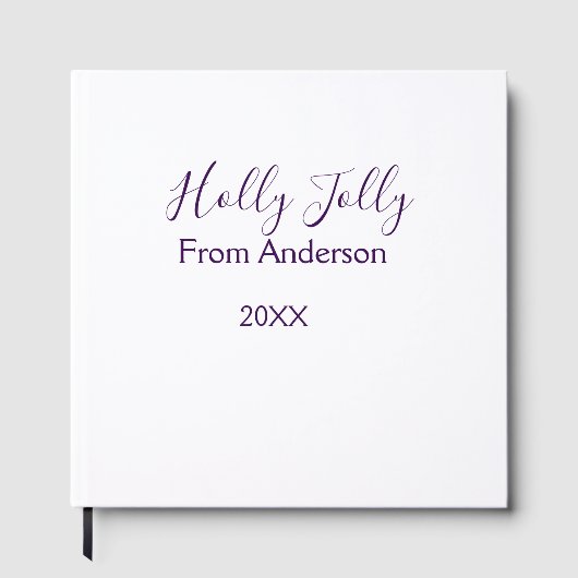 Holly Jolly holidays add name family year purple s Gästebuch (Vorderseite)