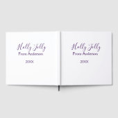 Holly Jolly holidays add name family year purple s Gästebuch (Voll)