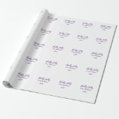 Holly Jolly holidays add name family year purple s Geschenkpapier (Ungerollt)