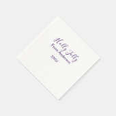 Holly Jolly holidays add name family year purple s Serviette (Ecke)