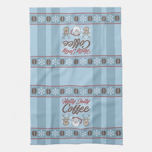 Holly-Jolly-Kaffee Geschirrtuch (Vertikal)