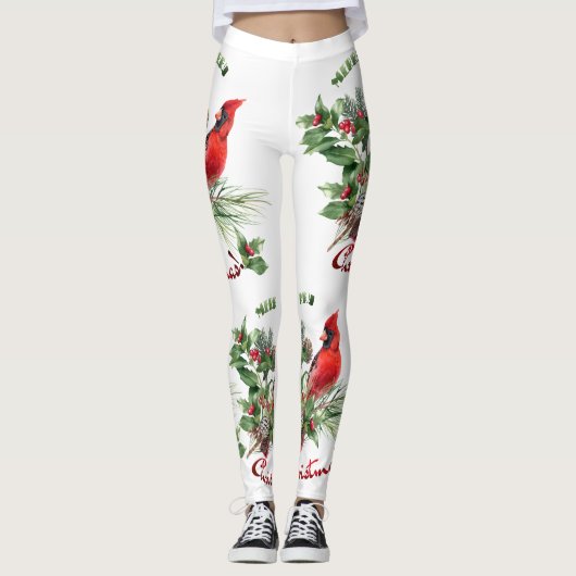 Holly Jolly Kardinal Grüße! Leggings (Vorderseite)