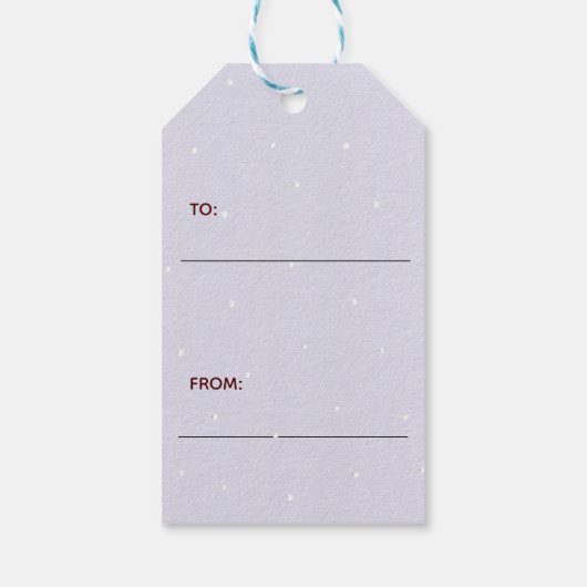 Holly Jolly Little Niedlich Bunny Dark Red und Blu Geschenkanhänger (Rückseite)