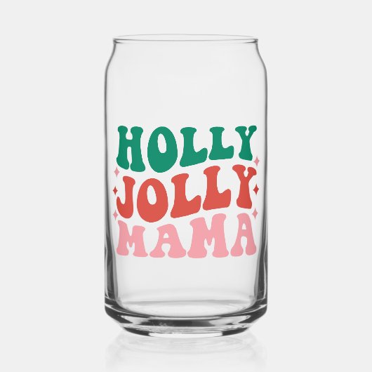 Holly Jolly Mama - Fun Holiday Design Dosenglas (Vorderseite)