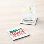 Holly Jolly Mama - Fun Holiday Design Getränkeuntersetzer (Rechte Seite)