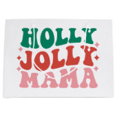 Holly Jolly Mama - Fun Holiday Design Große Geschenktüte (Vorderseite)