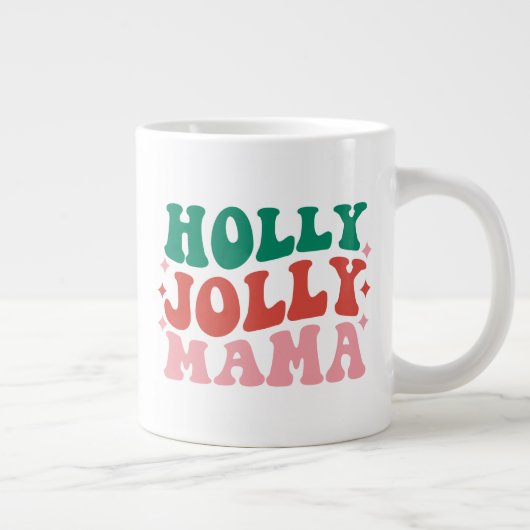 Holly Jolly Mama - Fun Holiday Design Jumbo-Tasse (Rechts)