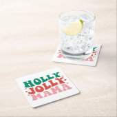 Holly Jolly Mama - Fun Holiday Design Rechteckiger Pappuntersetzer (Vor Ort)