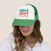 Holly Jolly Mama - Fun Holiday Design Truckerkappe (Beispiel)
