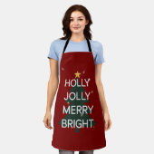 Holly Jolly Merry Bright Familie passt Weihnachten Schürze (Getragen)