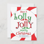 Holly Jolly Merry Christmas Elf Feiertagskarte (Vorderseite)