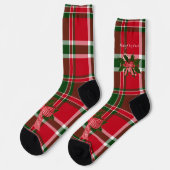 Holly Jolly Merry Christmas Kariert Socks Socken (Linkes Detail)