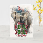 Holly Jolly Merry Christmas Santa Elephant Card Karte (Gelbe Blume)