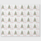 Holly Jolly Merry Weihnachtsgeschenk Weihnachtssai Geschenkpapier (Flach)