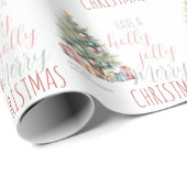 Holly Jolly Merry Weihnachtsgeschenk Weihnachtssai Geschenkpapier (Rolleneckpunkt)