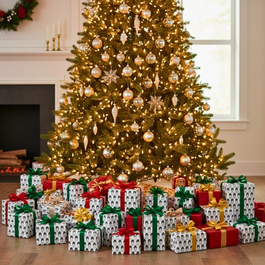 Holly Jolly Messy Bun Christmas Geschenkpapier