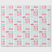 Holly Jolly Naughty Nice Wiederholungsmuster Geschenkpapier (Flach)