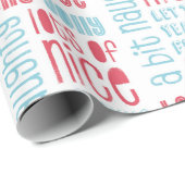 Holly Jolly Naughty Nice Wiederholungsmuster Geschenkpapier (Rolleneckpunkt)