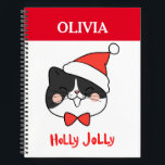 Holly Jolly Niedlich Christmas Santa Cat Notizblock<br><div class="desc">Fügen Sie Ihre Noten mit diesem Holly Jolly Niedlichen Weihnachts-Weihnachtsgeschenk ein! Dieses Notizbuch,  das in einer Weihnachtsmannmütze eine Katzenkatze im kawaii-Stil enthält,  eignet sich hervorragend für Journalismus,  Urlaubsplanung oder Geschenke an Katzenliebhaber und Schreibwarenfans. Ideal für Weihnachtslisten,  Doodles und die Freude am Urlaub!</div>
