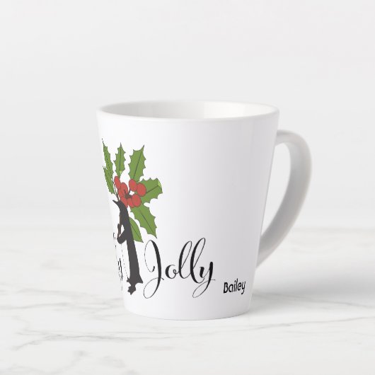 Holly Jolly Niedlich Funny Christmas Penguin Milchtasse (Rechte Ecke)