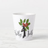 Holly Jolly Niedlich Funny Christmas Penguin Milchtasse (Vorderseite)