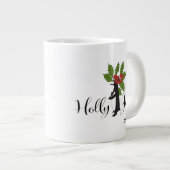 Holly Jolly Niedlich Funny Penguin Weihnachten Jumbo-Tasse (Vorderseite Rechts)