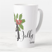 Holly Jolly Niedlich Funny Penguin Weihnachten Milchtasse (Rechte Ecke)