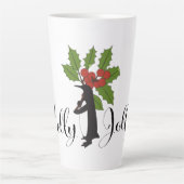 Holly Jolly Niedlich Funny Penguin Weihnachten Milchtasse (Vorderseite)