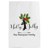 Holly Jolly Niedlich Funny Penguin Weihnachten Mittlere Geschenktüte (Rückseite)