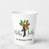 Holly Jolly Niedlich Funny Penguin Weihnachten Pappbecher (Vorderseite)