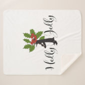 Holly Jolly Niedlich Funny Penguin Weihnachten Sherpadecke (Vorderseite (Horizontal))