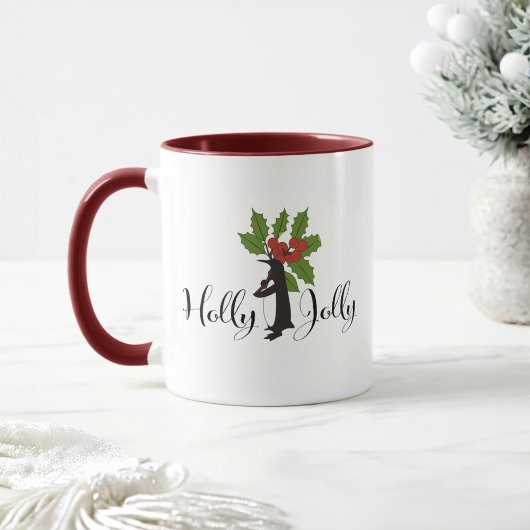 Holly Jolly Niedlich Funny Penguin Weihnachten Tasse
