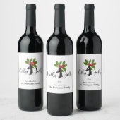 Holly Jolly Niedlich Funny Penguin Weihnachten Weinetikett (Flaschen)