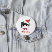 Holly Jolly Niedlich Kawaii Santa Cat Button (Beispiel)