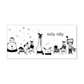 Holly Jolly Niedlich Winter Animals Weihnachten Gummistempel (Prägung)