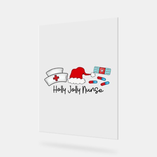 Holly Jolly Nurse, Halloween Classic T - Shirt Acrylschild (Winkel)