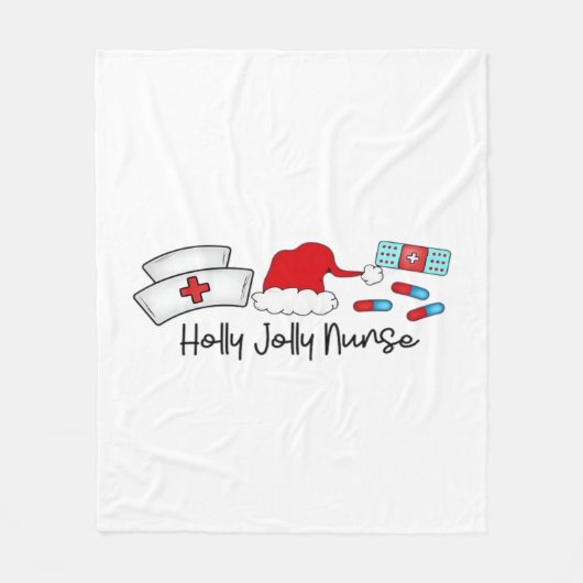 Holly Jolly Nurse, Halloween Classic T - Shirt Fleecedecke (Vorderseite)
