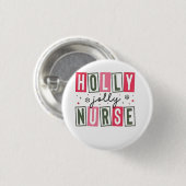 Holly Jolly Nurse Weihnachtsfeier Weihnachtsfeiert Button (Vorne & Hinten)
