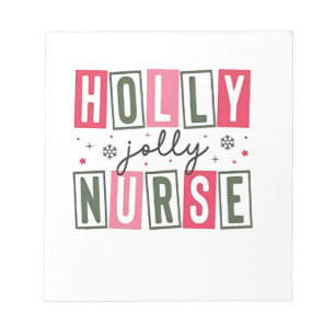 Holly Jolly Nurse Weihnachtsfeier Weihnachtsfeiert Notizblock