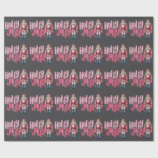 Holly Jolly Nutcracker Christmas Coquette Preppy Geschenkpapier (Flach)