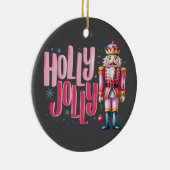 Holly Jolly Nutcracker Christmas Coquette Preppy Keramik Ornament (Rechts)